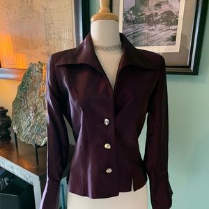 Ladies Deep Plum Cocktail Blouse